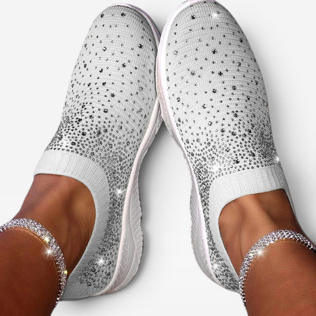 Women's Rhinestone Mesh Slip-On Trainers — view 5