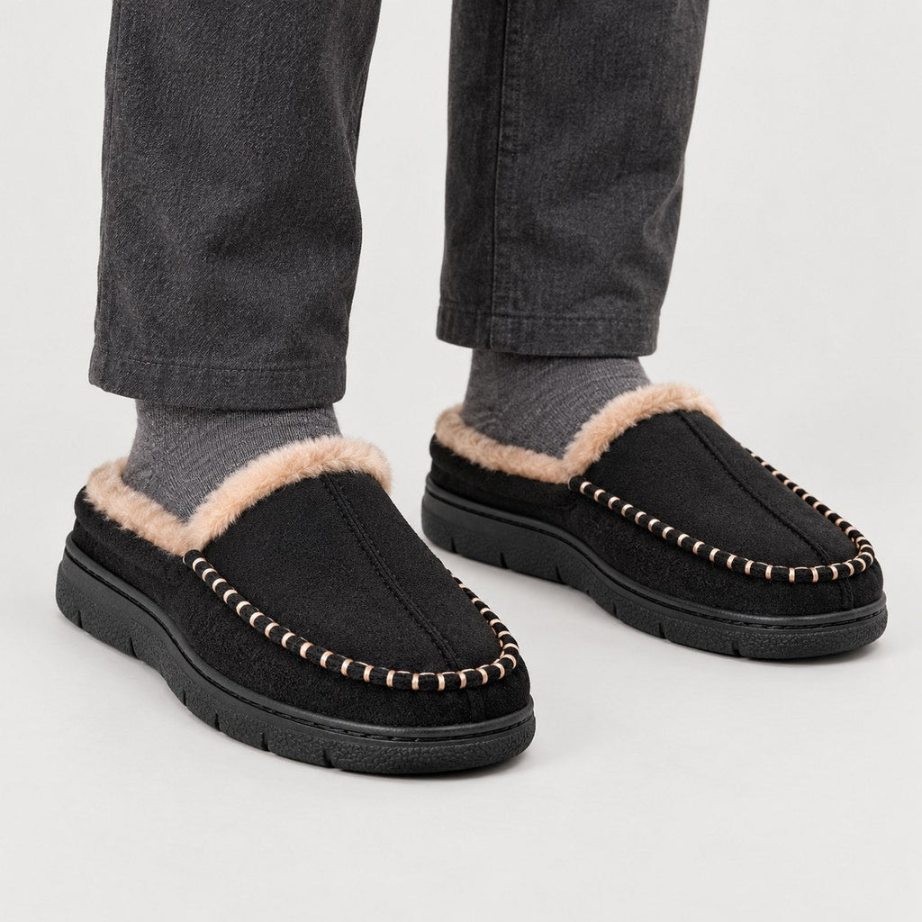 Men's mule slippers in Black | Yarpole – front view