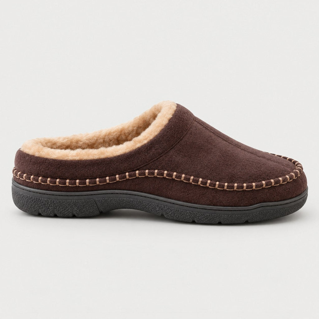 Men's mule slippers in Dark Brown | Yarpole – side view