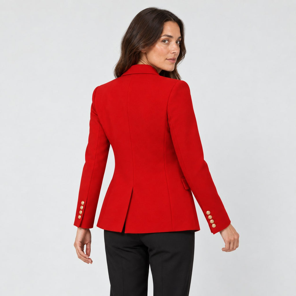 Women's double-breasted blazer in Red | Blewbury – back view