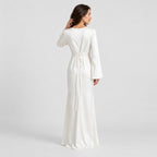 Women's satin-effect maxi dress in Ivory | Barrowden – back view