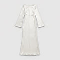 Women's satin-effect maxi dress in Ivory | Barrowden – front view