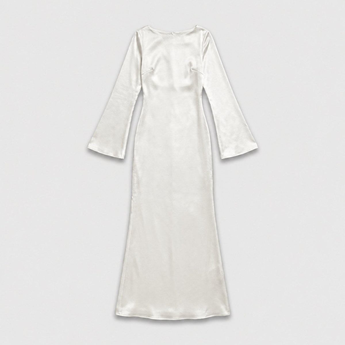 Women's satin-effect maxi dress in Ivory | Barrowden – front view