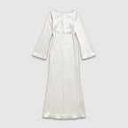 Women's satin-effect maxi dress in Ivory | Barrowden – front view