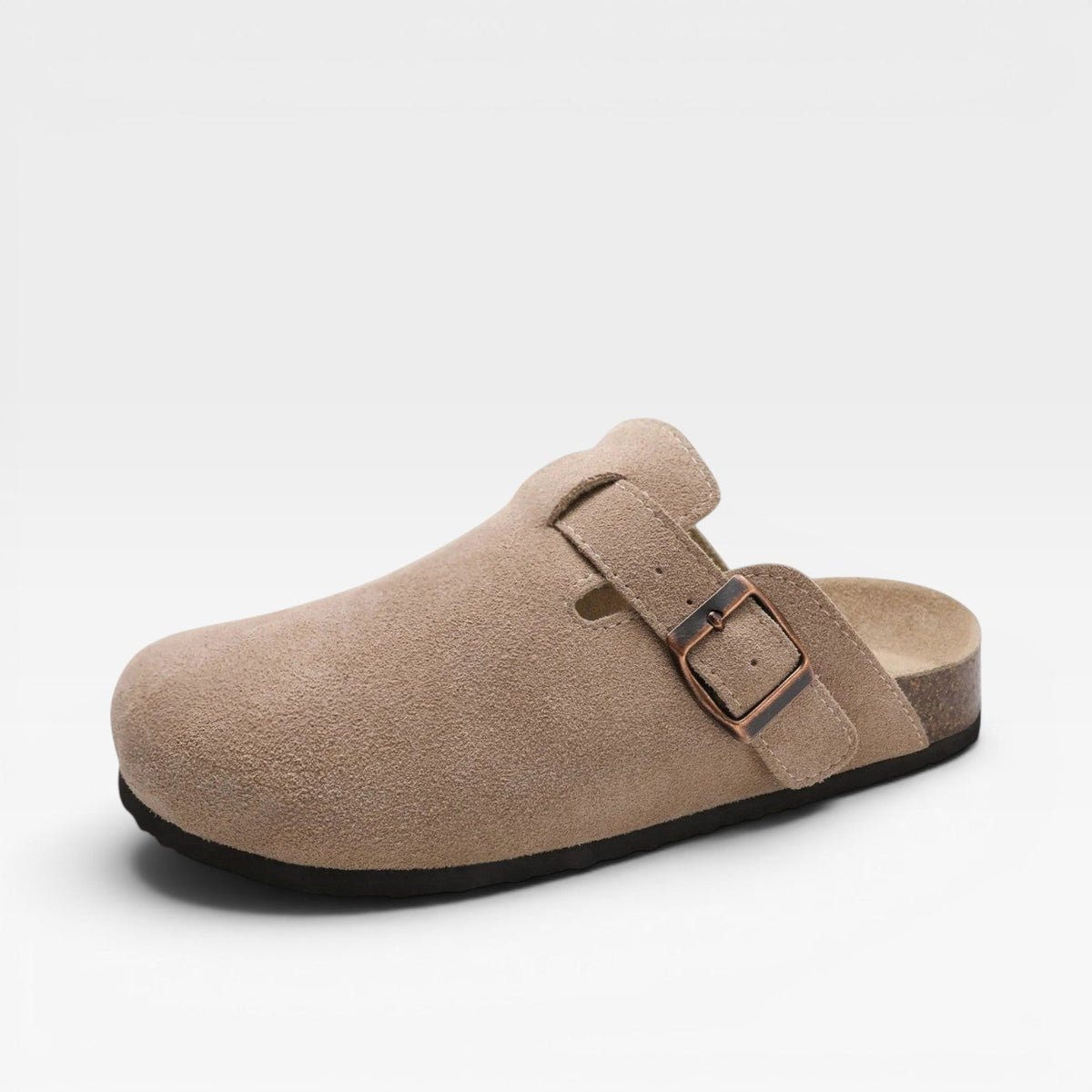 Women's Suede Clogs with Cork Sole — view 2
