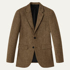 Men's tailored herringbone wool-blend blazer