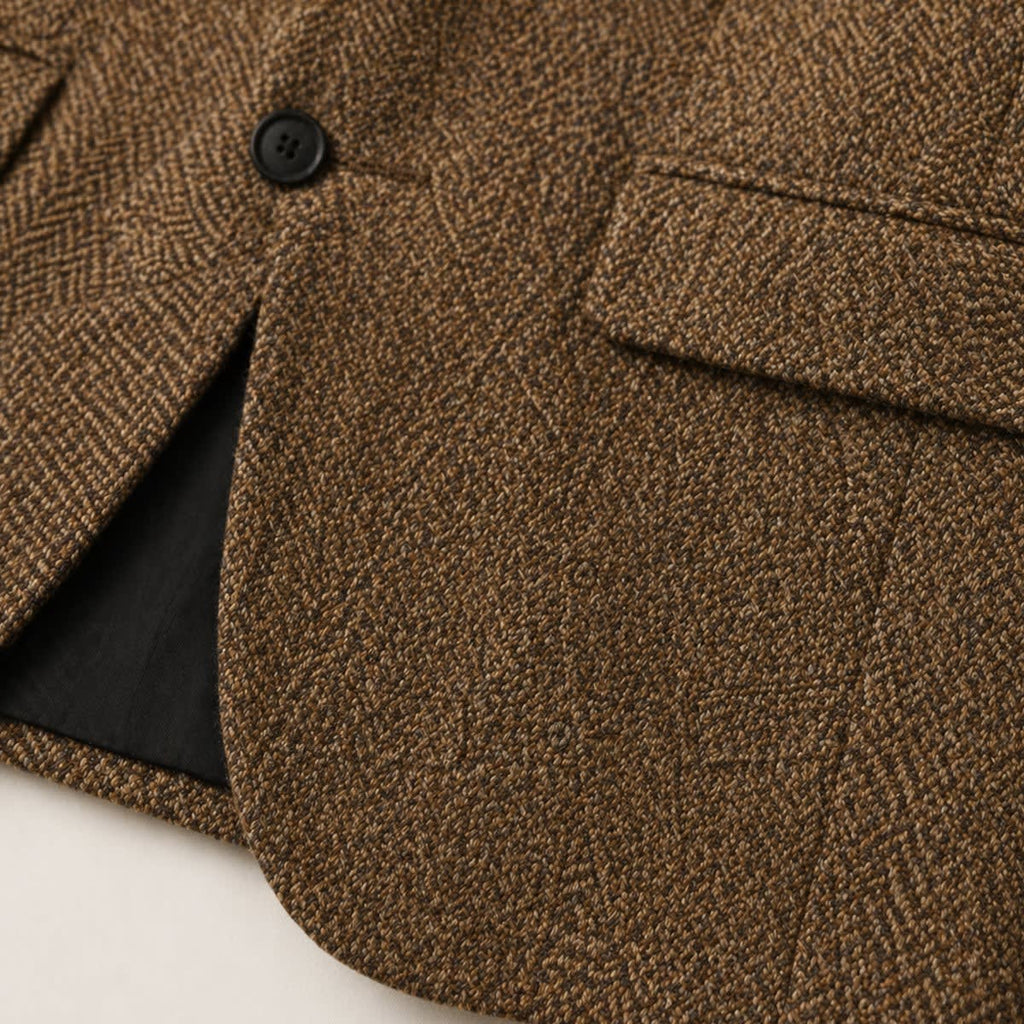 Men's tailored herringbone wool-blend blazer