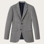 Men's tailored herringbone wool-blend blazer
