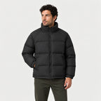 Men's short puffer jacket in Black | Matfen – front view