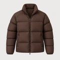 Men's short puffer jacket in Coffee Brown | Matfen – front view