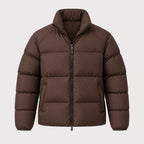 Men's short puffer jacket in Coffee Brown | Matfen – front view
