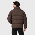 Men's short puffer jacket in Coffee Brown | Matfen – back view