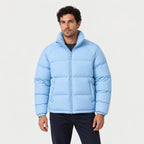 Men's short puffer jacket in Light Blue | Matfen – front view