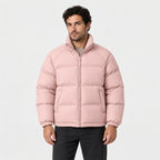 Men's short puffer jacket in Pink | Matfen – front view