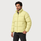 Men's short puffer jacket in Pale Yellow | Matfen – side view