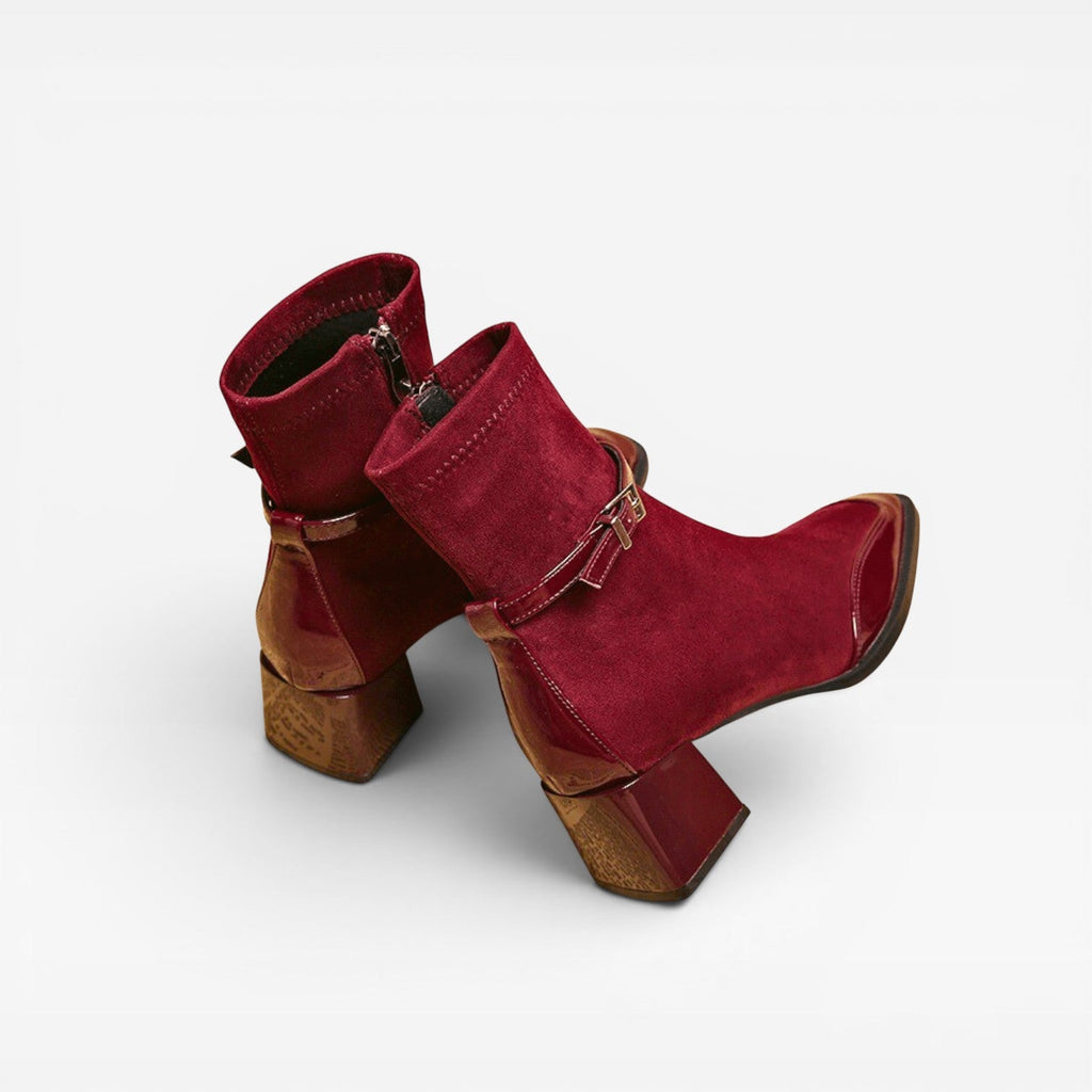 Women's Block Heel Ankle Boots with Buckle Strap — view 4