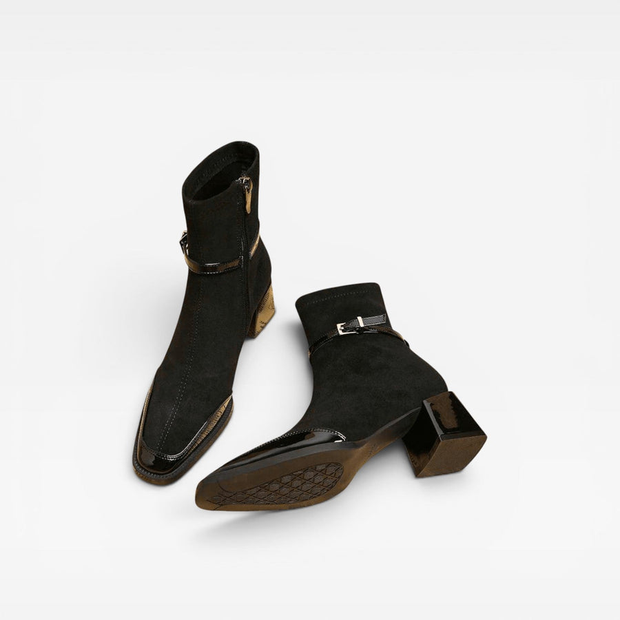 Women's Block Heel Ankle Boots with Buckle Strap — view 5