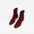 Women's Block Heel Ankle Boots with Buckle Strap — view 3