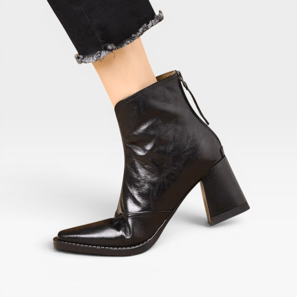 Women's Square Toe Ankle Boots with Chunky Heel — view 5