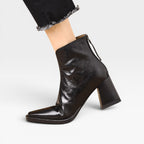 Women's Square Toe Ankle Boots with Chunky Heel — view 5