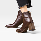 Women's Square Toe Ankle Boots with Chunky Heel — view 10