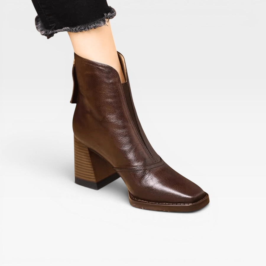 Women's Square Toe Ankle Boots with Chunky Heel — view 7
