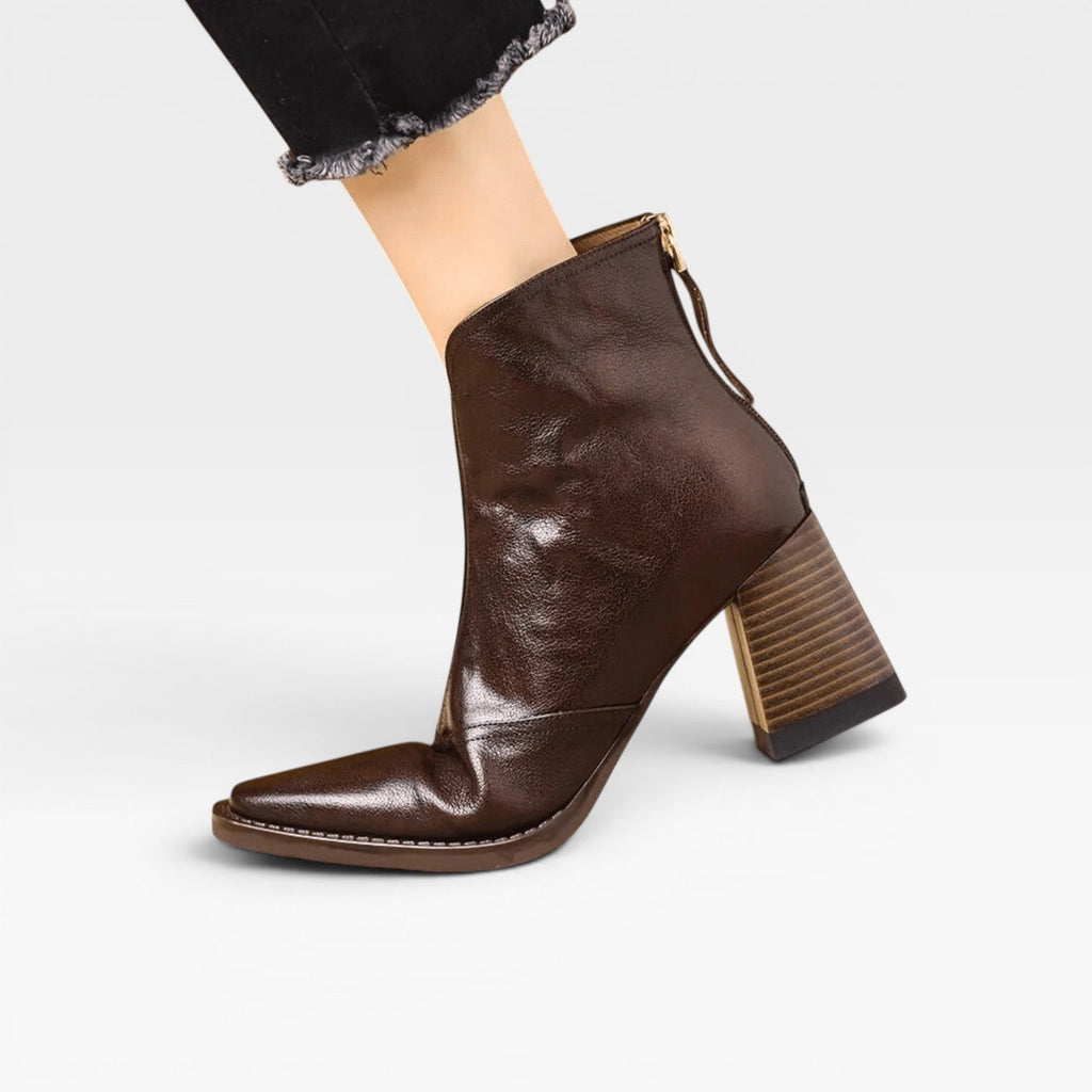 Women's Square Toe Ankle Boots with Chunky Heel — view 8