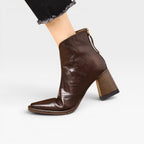 Women's Square Toe Ankle Boots with Chunky Heel — view 8