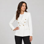 Women's double-breasted blazer in White | Blewbury – front view