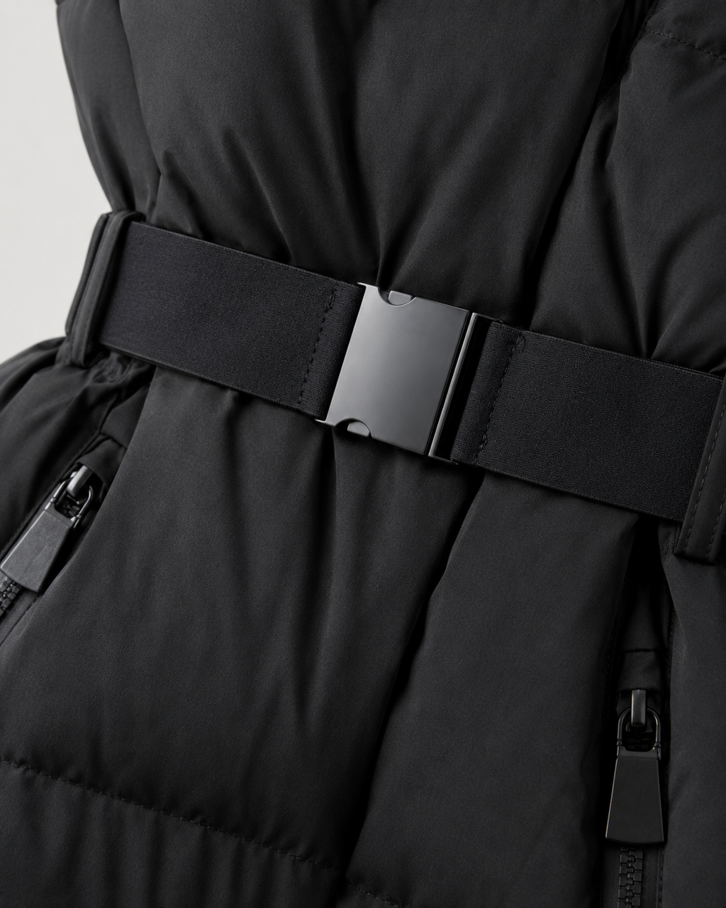 Women's Hooded Belted Puffer Jacket | Broadway