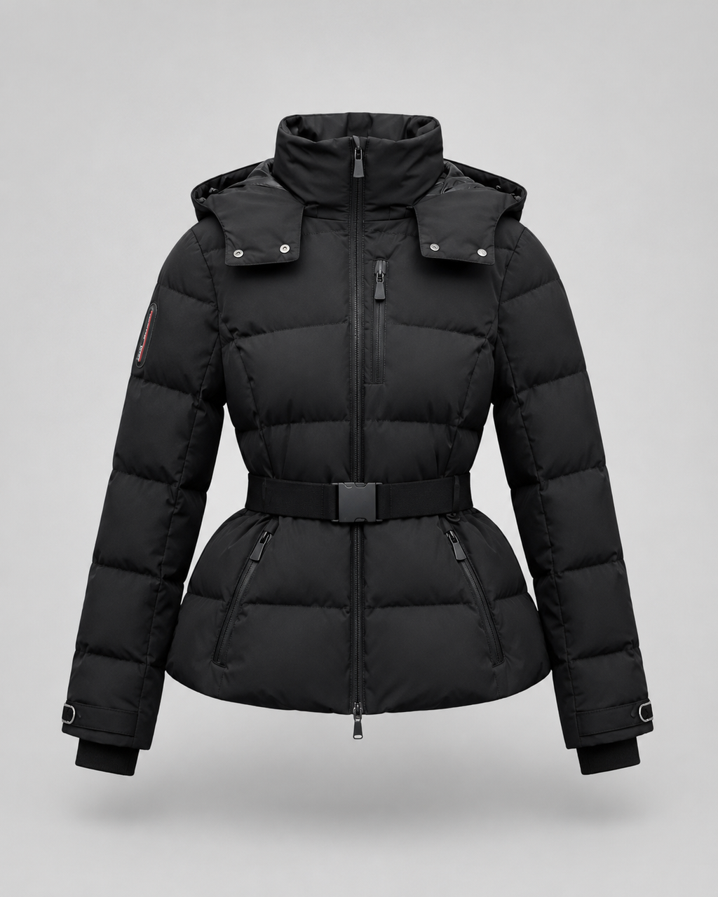 Women's Hooded Belted Puffer Jacket | Broadway