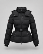 Women's Hooded Belted Puffer Jacket | Broadway