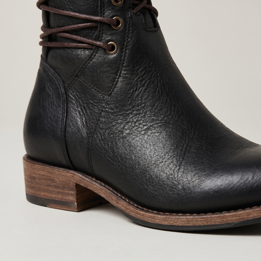 Women's Studded Lace-Up Leather Ankle Boots — view 7