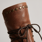 Women's Studded Lace-Up Leather Ankle Boots — view 4