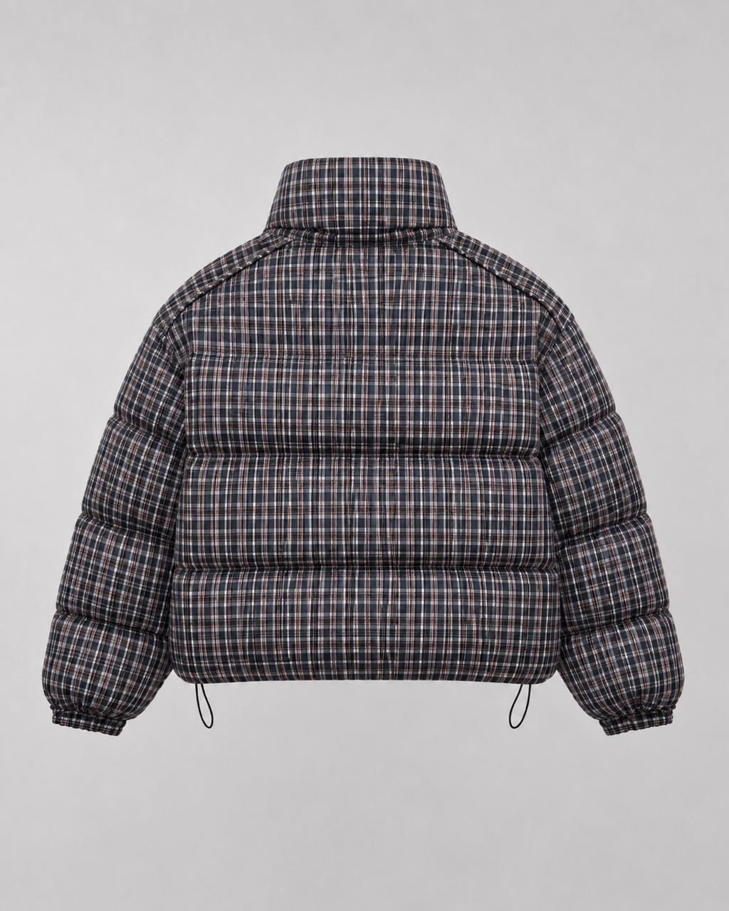 Women's Checked Puffer Coat with Funnel Neck | Blockley