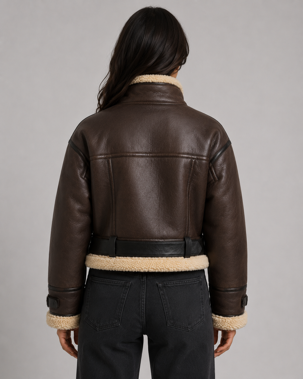 Veste aviateur courte en similicuir pour femme | Daylesford