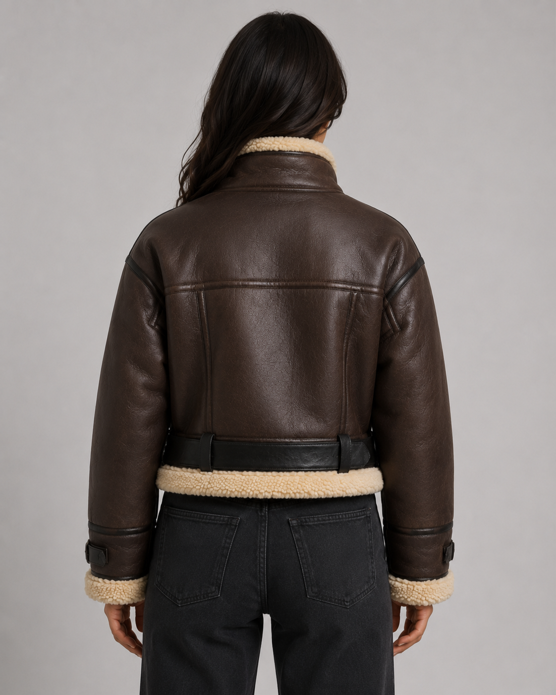 Veste aviateur courte en similicuir pour femme | Daylesford