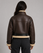 Veste aviateur courte en similicuir pour femme | Daylesford