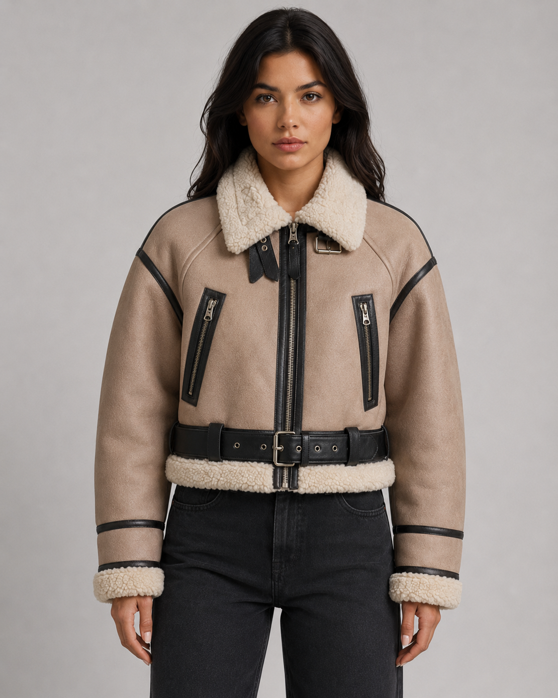 Veste aviateur courte en similicuir pour femme | Daylesford