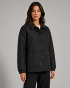 Veste pour femme matelassée à losanges et col en velours côtelé | Painswick