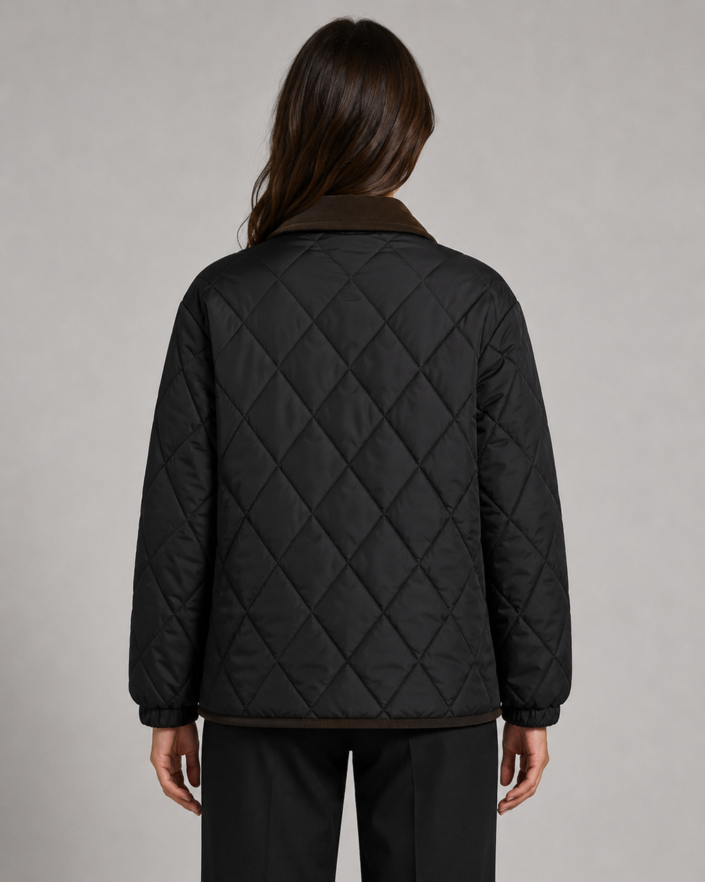 Veste pour femme matelassée à losanges et col en velours côtelé | Painswick