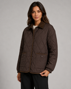 Veste pour femme matelassée à losanges et col en velours côtelé | Painswick