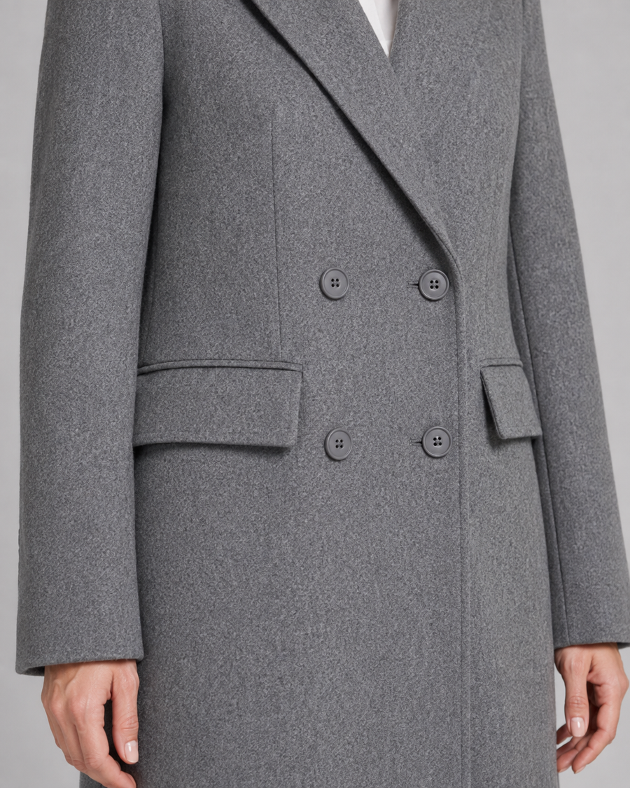 Women's Double-Breasted Long Tailored Coat | Coln