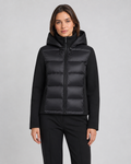 Women's Hooded Hybrid Puffer Jacket with Jersey Sleeves | Naunton