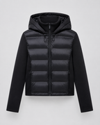 Women's Hooded Hybrid Puffer Jacket with Jersey Sleeves | Naunton