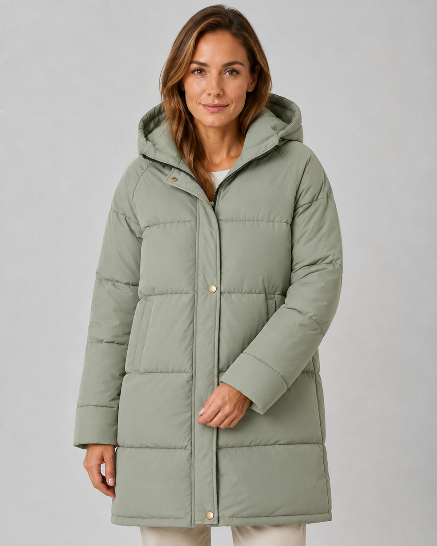 Women's Hooded Mid-Length Puffer Coat | Ablington
