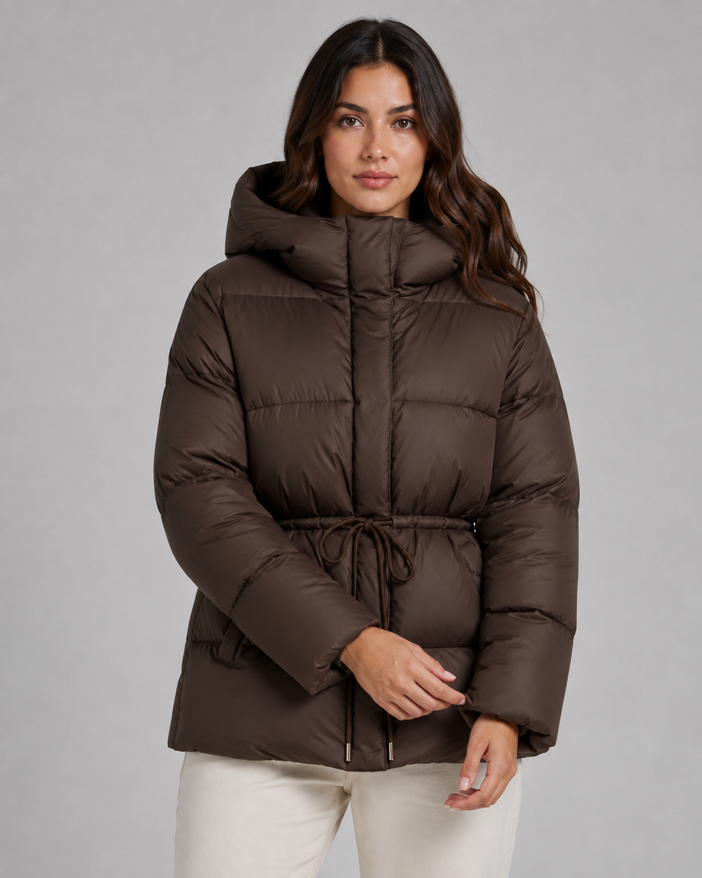 Doudoune à capuche pour femme avec taille à cordon de serrage | Taynton
