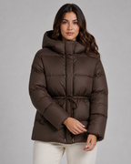 Doudoune à capuche pour femme avec taille à cordon de serrage | Taynton