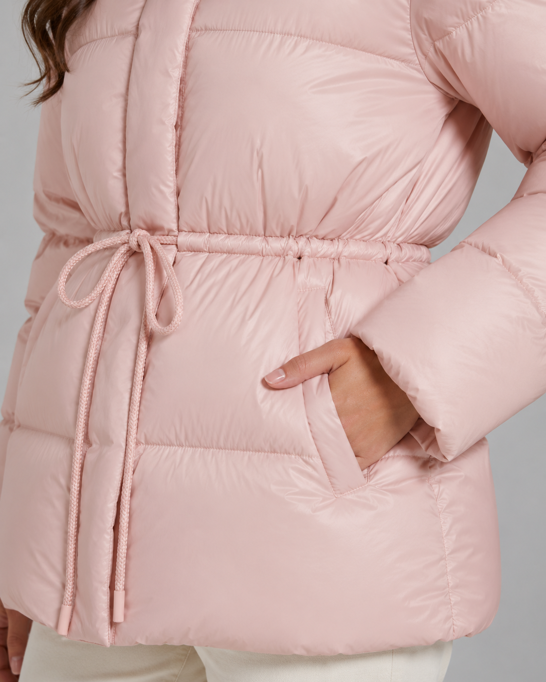 Doudoune à capuche pour femme avec taille à cordon de serrage | Taynton