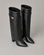 Bottes pour femme à bout pointu montant jusqu'au genou avec talon bloc | Northleach